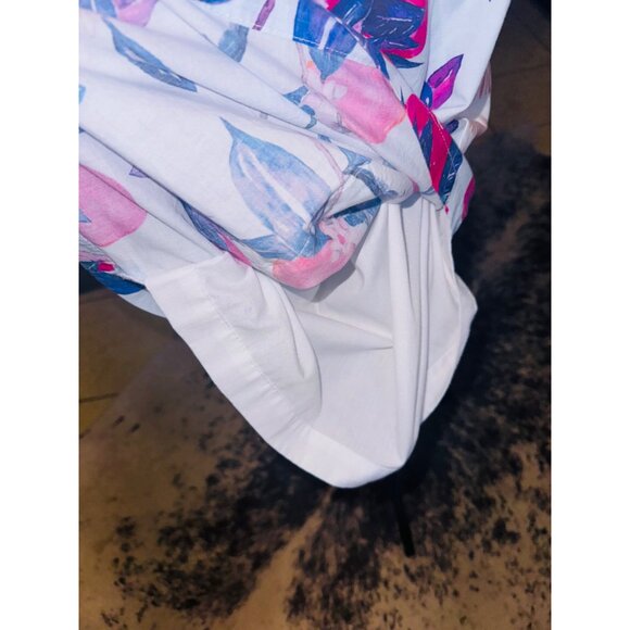 Brooke Wright Cotton Floral Print Apron Style Dress W/ Pockets M Artsy Resort - Picture 8 of 12